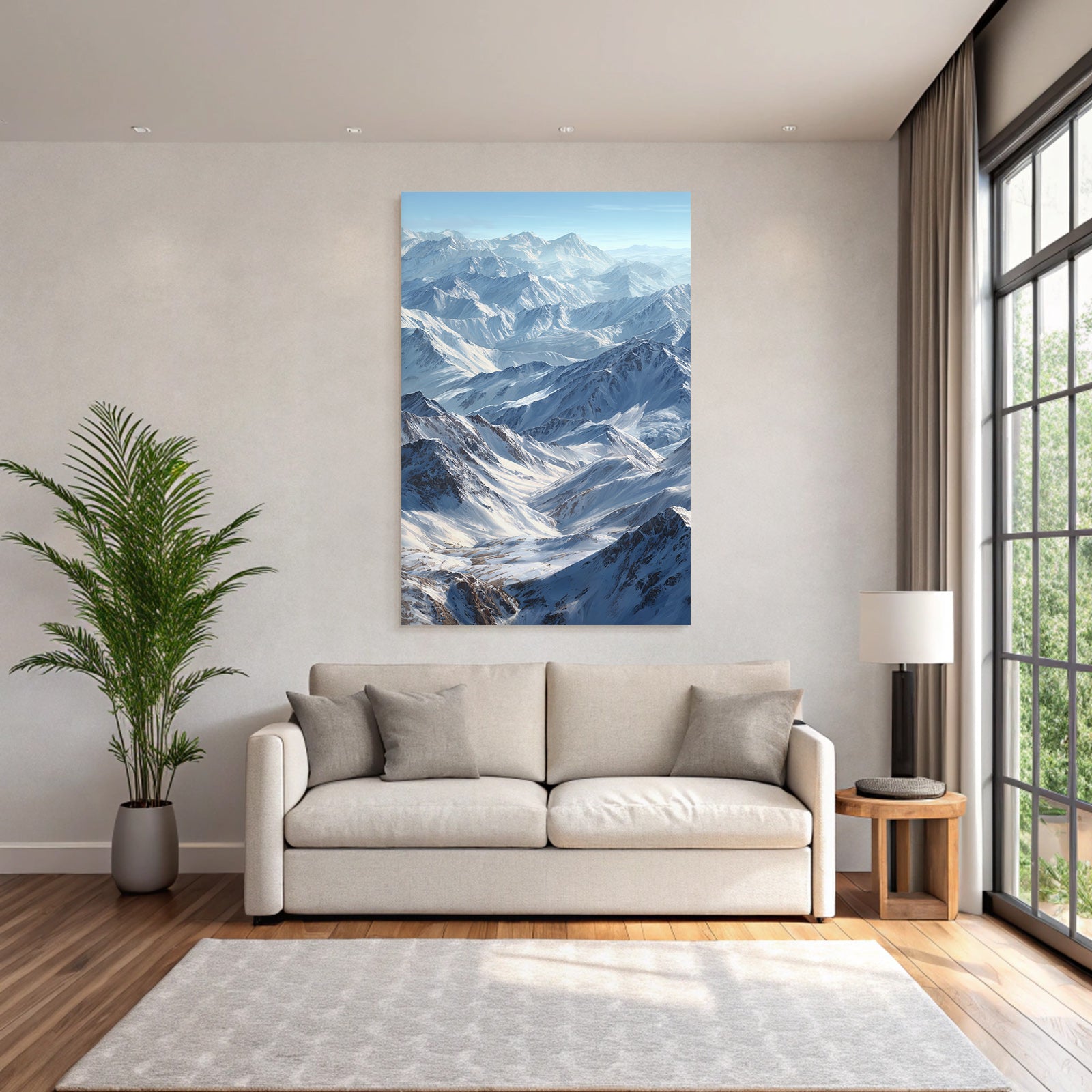 Winter Breathtaking Mountain Landscape With Snow-Covered Peaks