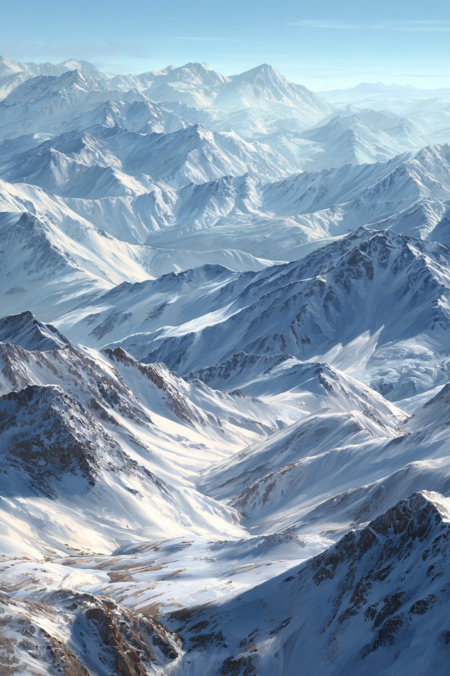 Winter Atemberaubende Berglanschaft Mit Schneebedeckten Spitzen | Winterlandschaften | Landschaften