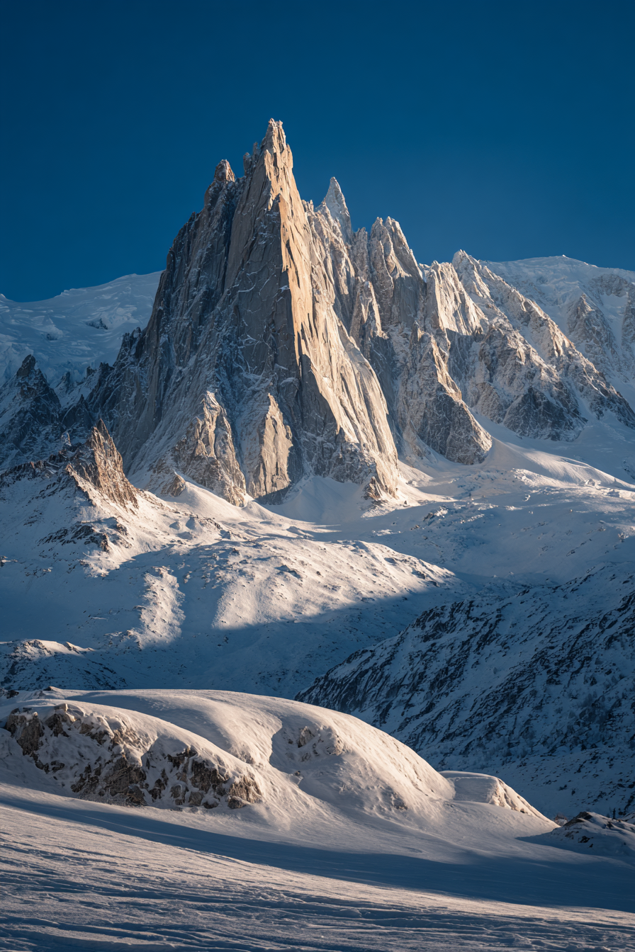 Winter Dramatische Von Schneebedeckten Bergen Mit Jagged Peak Im Himmel | Winterlandschaften | Landschaften