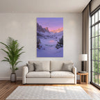 Winter Peaceful Winter Landscape With Snow-Covered Mountains And A Joyful Lake
