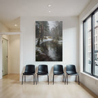 Winter Tranquil Winter Landscape Birch Stream Reflections