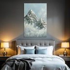 Winter snow-capped mountains with clouds in the sky