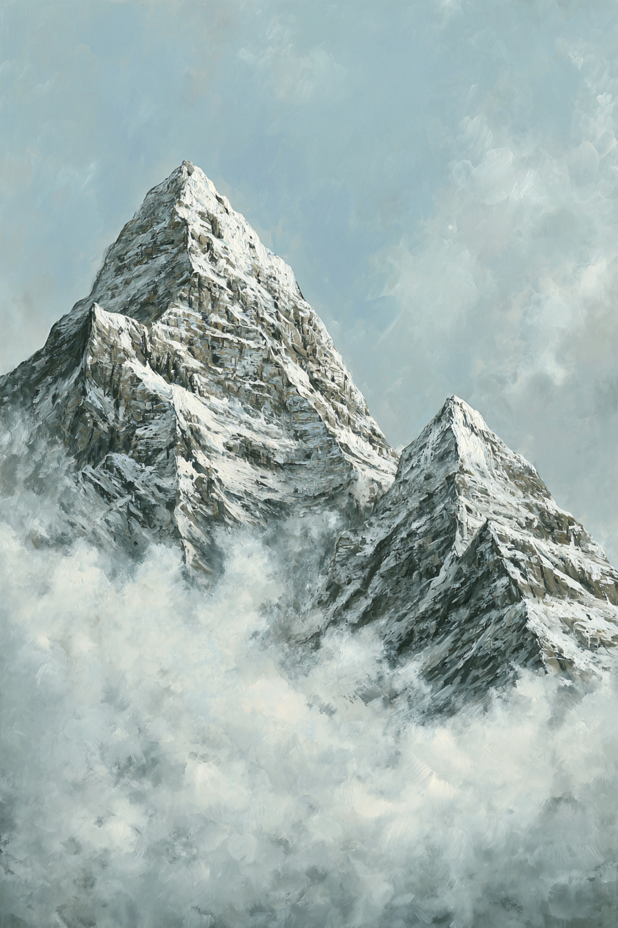 Winter Schneebedeckte Berge Mit Wolken Im Himmel | Winterlandschaften | Landschaften