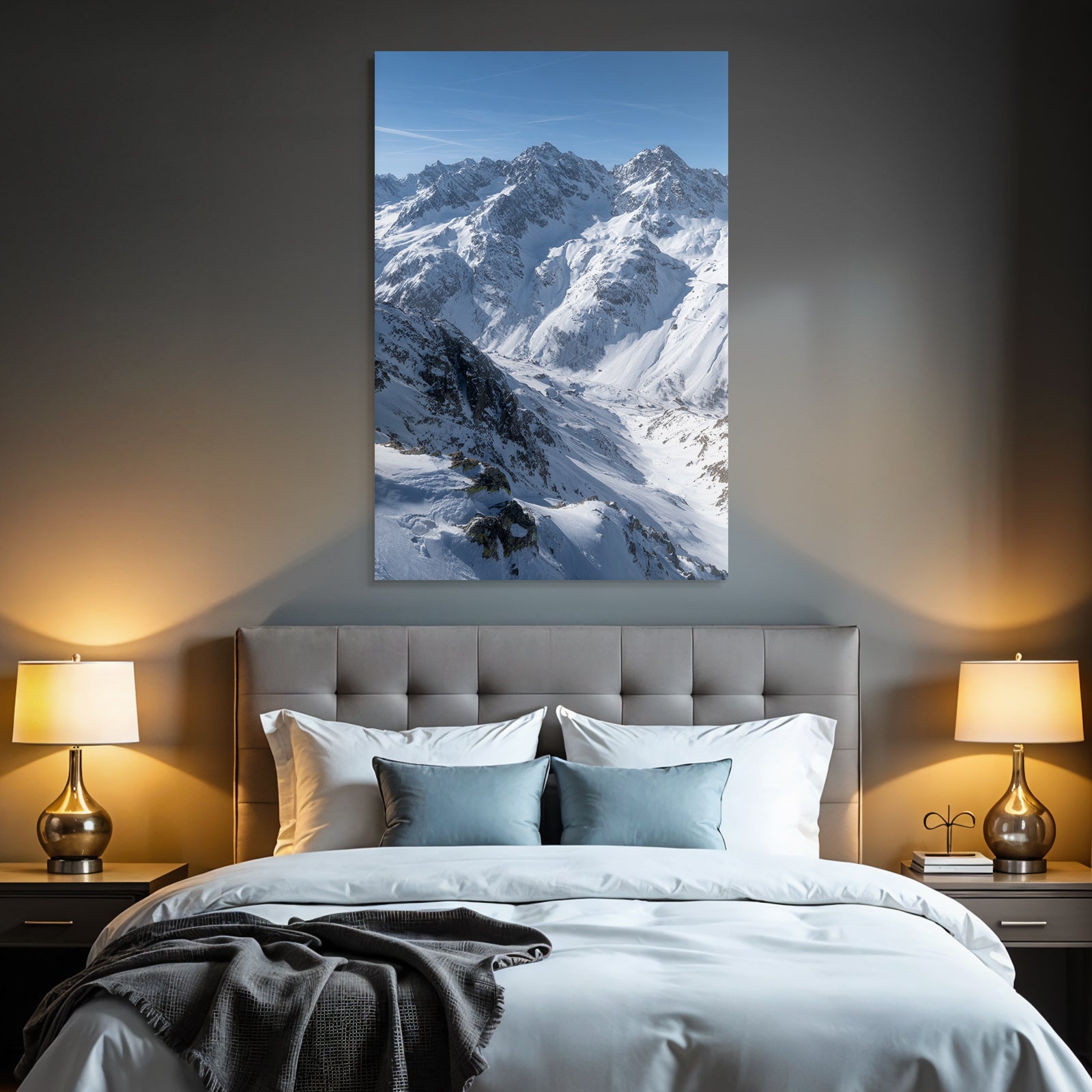 Winter Snow-capped Mountains Winter Landscape Blue Sky