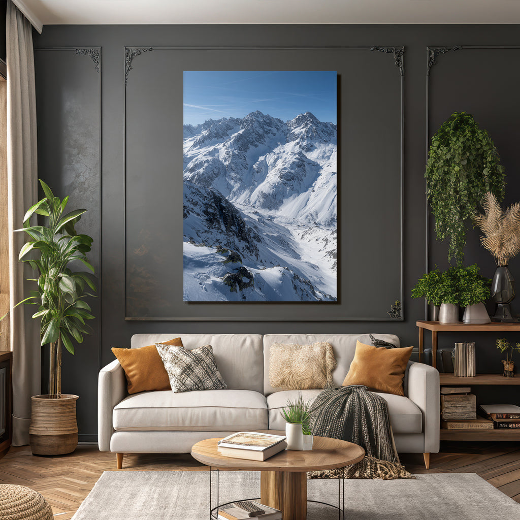 Winter Snow-capped Mountains Winter Landscape Blue Sky