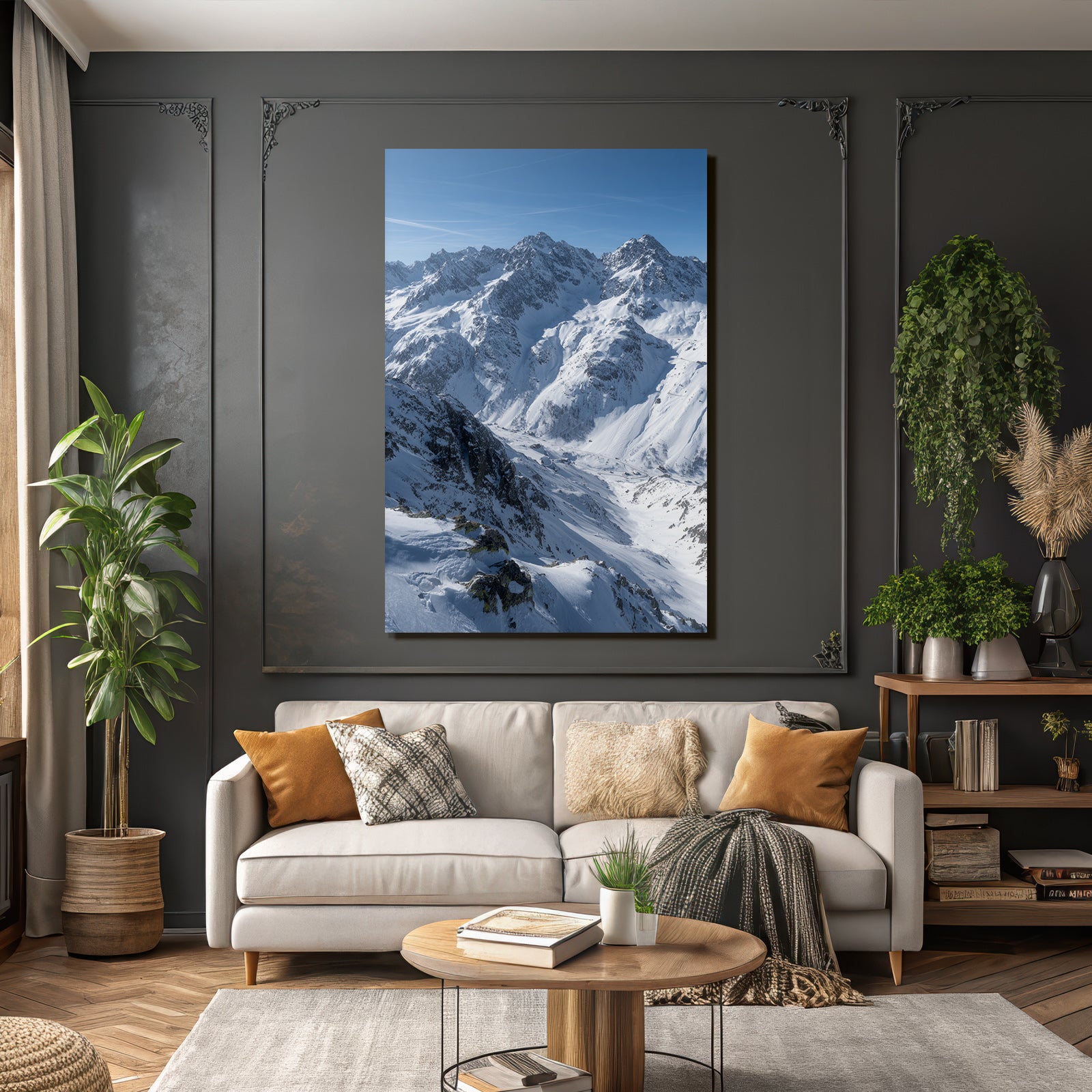 Winter Snow-capped Mountains Winter Landscape Blue Sky