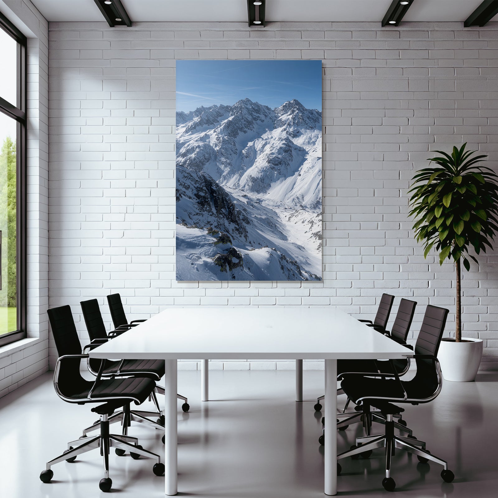 Winter Snow-capped Mountains Winter Landscape Blue Sky