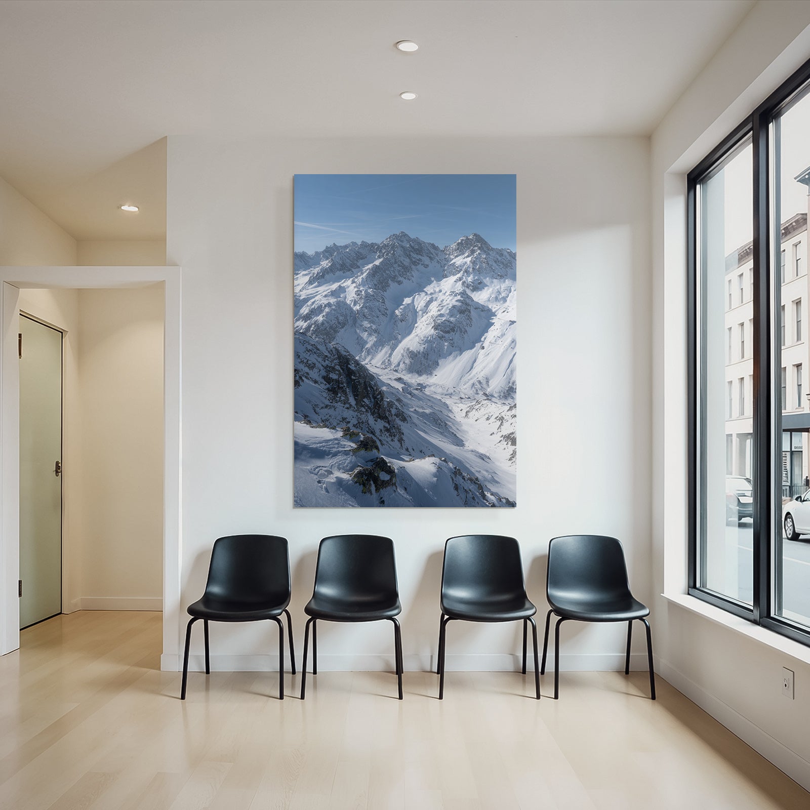 Winter Snow-capped Mountains Winter Landscape Blue Sky
