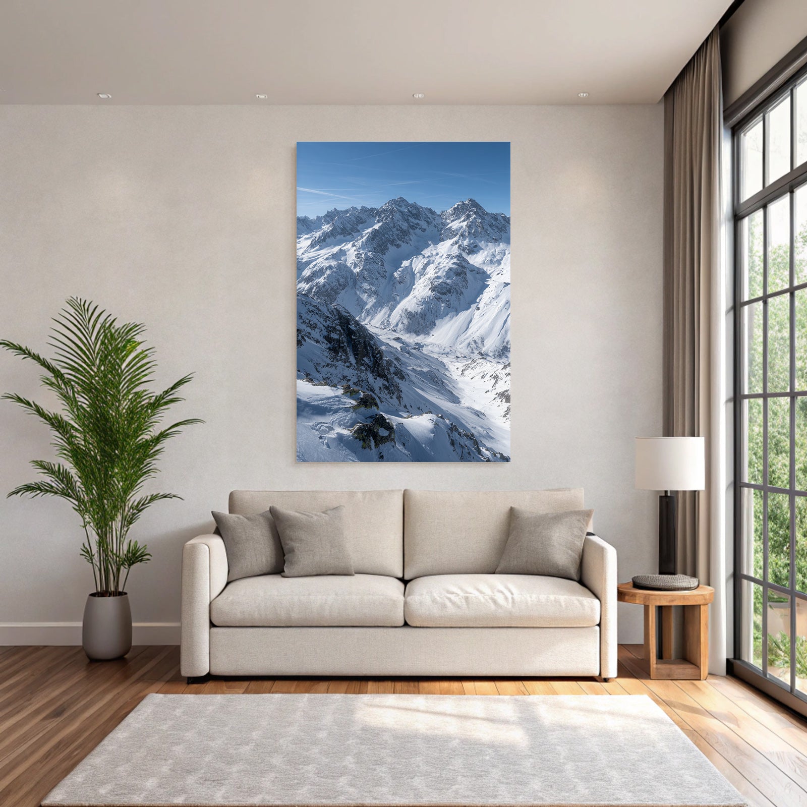 Winter Snow-capped Mountains Winter Landscape Blue Sky