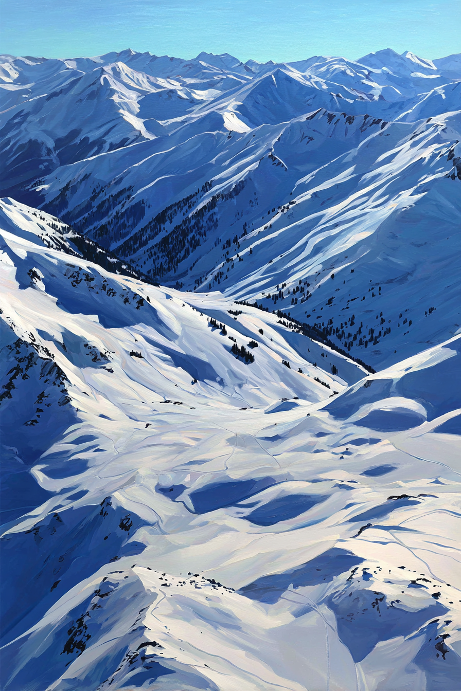 Winter Schneebedeckte Berglandschaft Mit Blaüm Himmel | Winterlandschaften | Landschaften