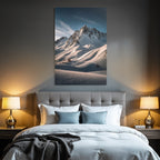 Winter snow-covered mountain landscape morning light