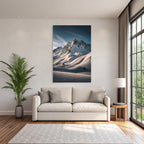 Winter snow-covered mountain landscape morning light