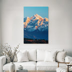 Winter Stunning Mountain Landscape With Snow-Covered Peaks Under Sunshine
