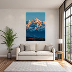 Winter Stunning Mountain Landscape With Snow-Covered Peaks Under Sunshine