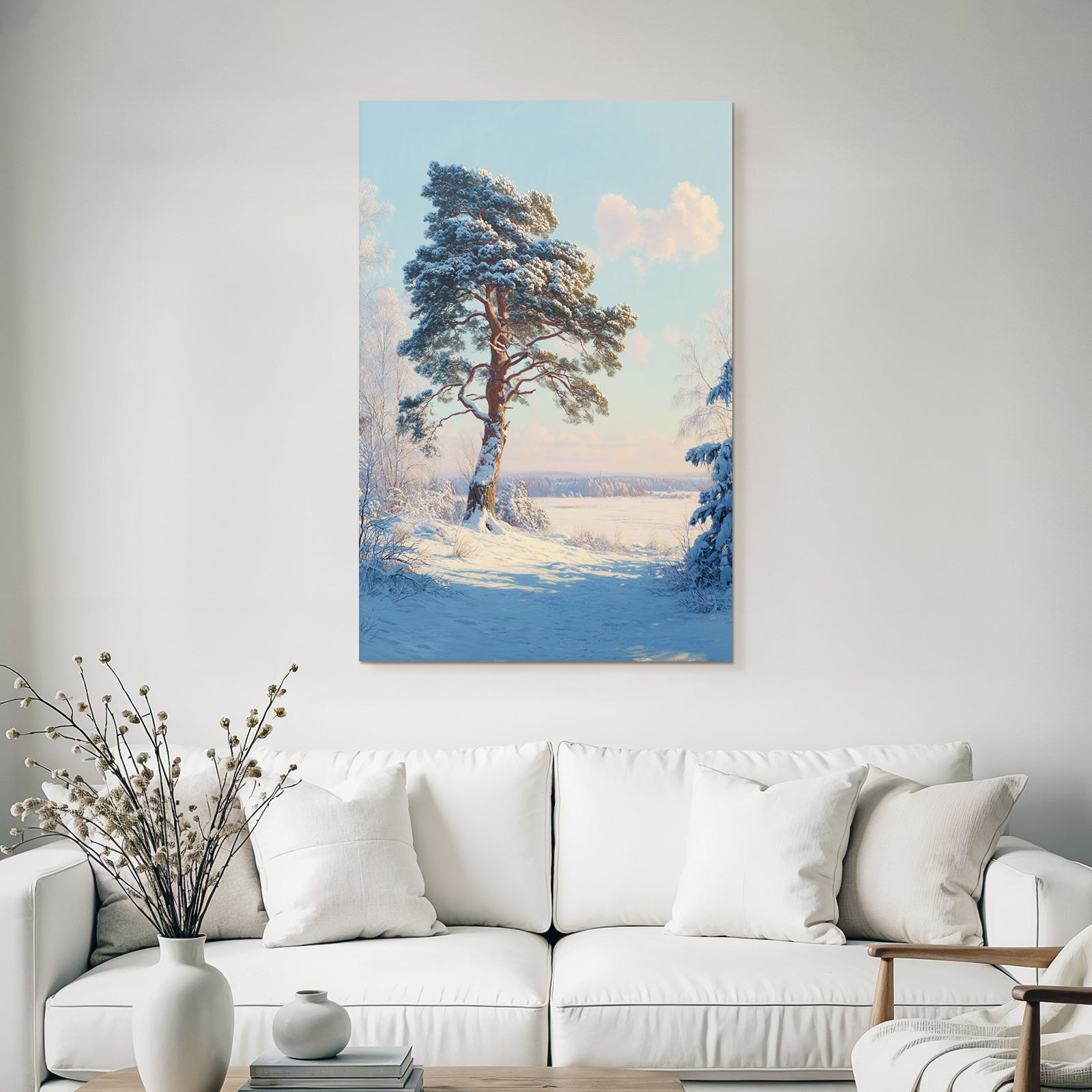 Winter Winter Landscape High Snow-covered Tree Peace In Nature