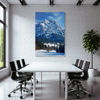 Winter Winter Landscape Snowy Mountains Blue Sky Evergreen Trees Hunters Hearts