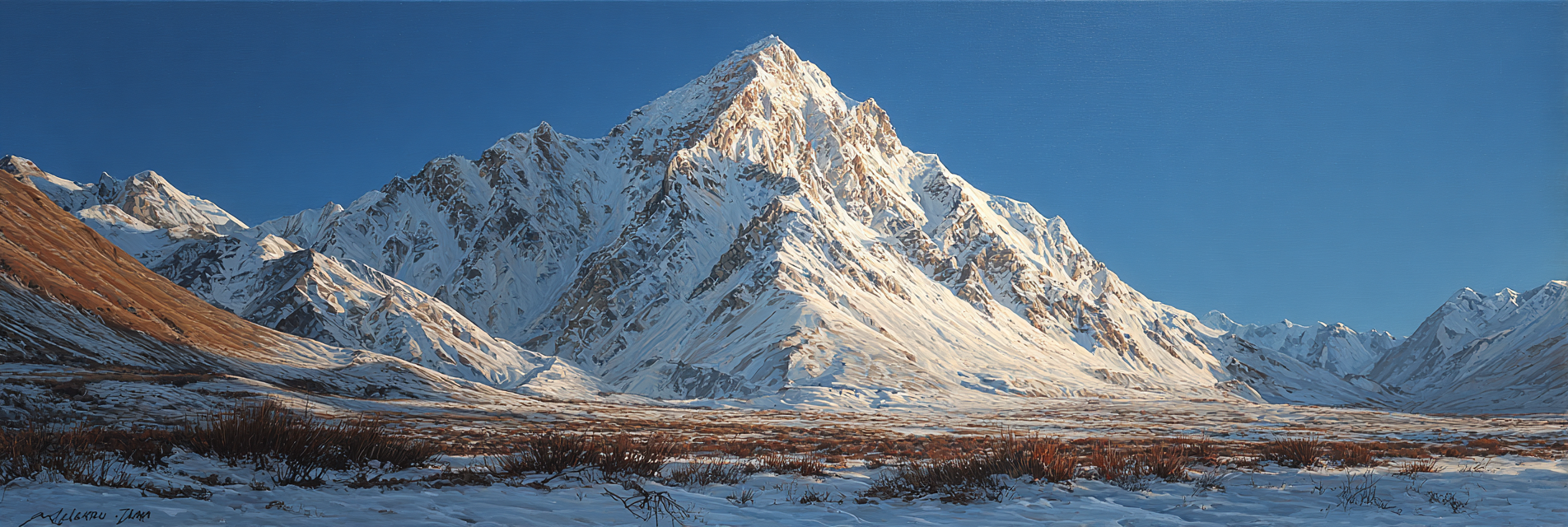 Winter Berglandschaft Mit Schneebedeckten Spitzen Und Blaüm Himmel | Winterlandschaften | Landschaften