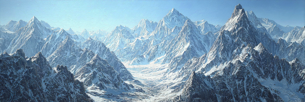 Winter Bergreichen Schneebedeckte Spitzen Und Blaür Himmel | Winterlandschaften | Landschaften