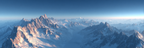 Winter Panoramablick Schneebedeckte Berge Morgensonne Himmelsgradient | Winterlandschaften | Landschaften