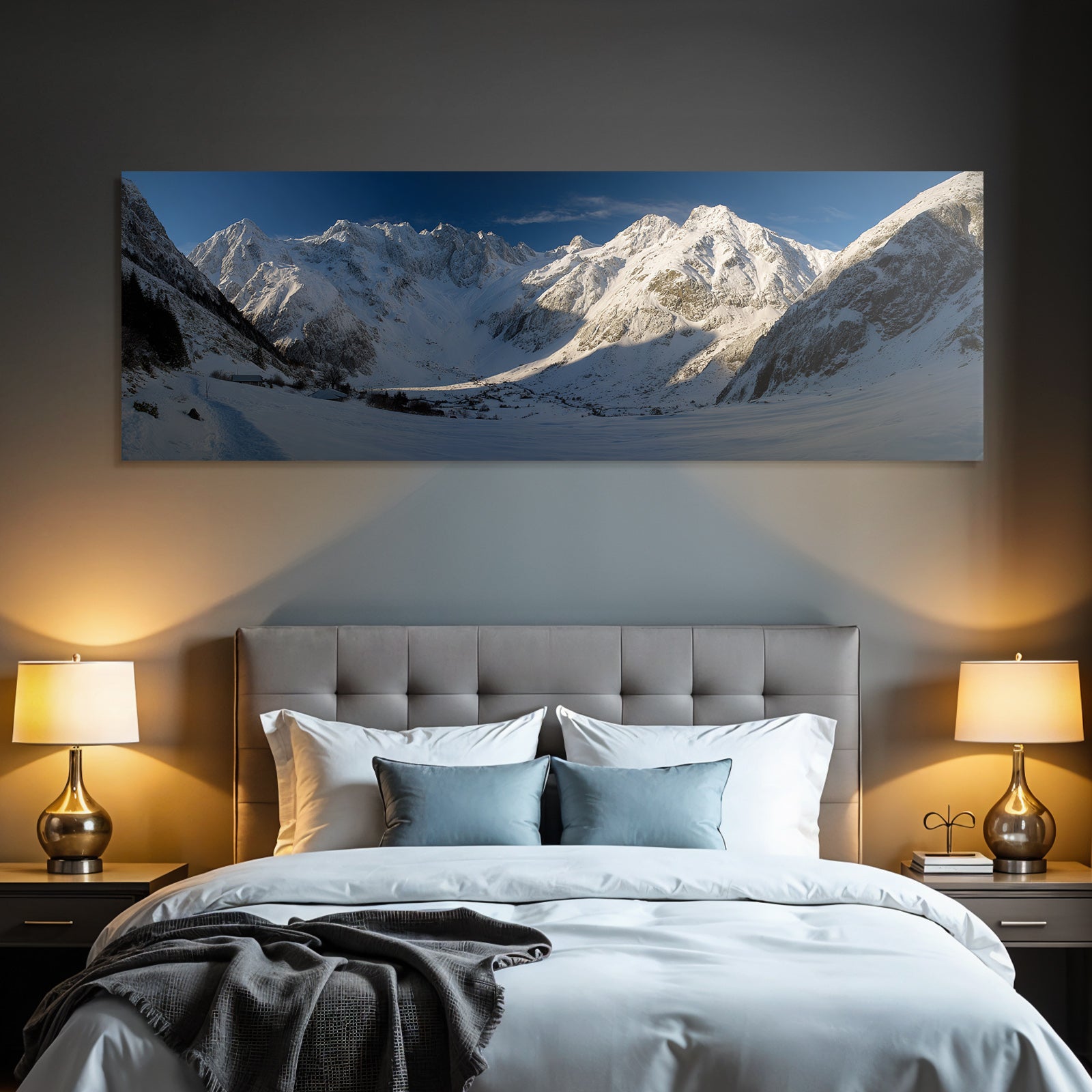 Winter snow-covered mountain landscape view