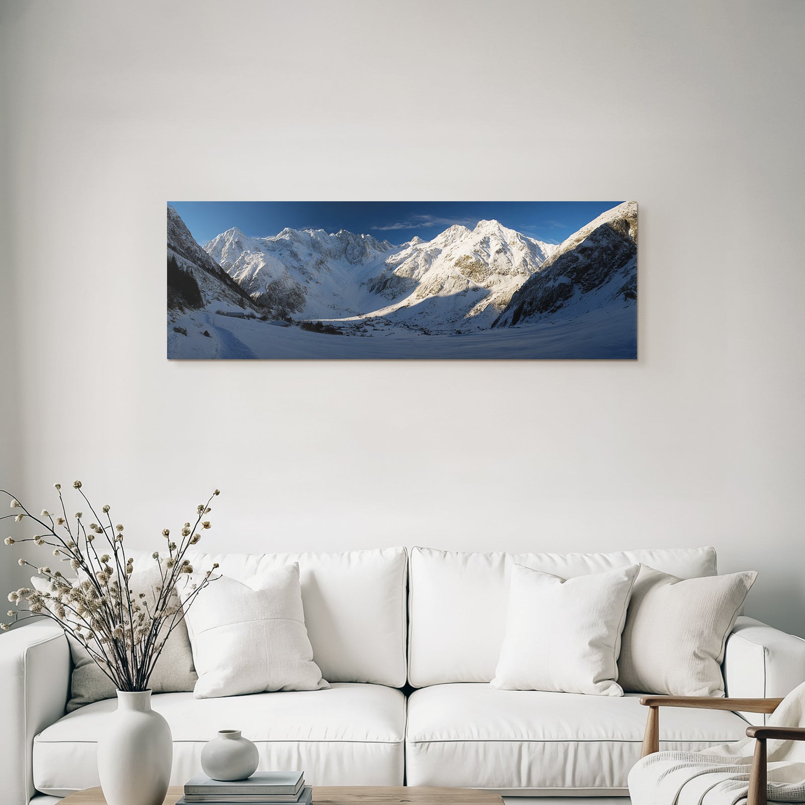 Winter snow-covered mountain landscape view