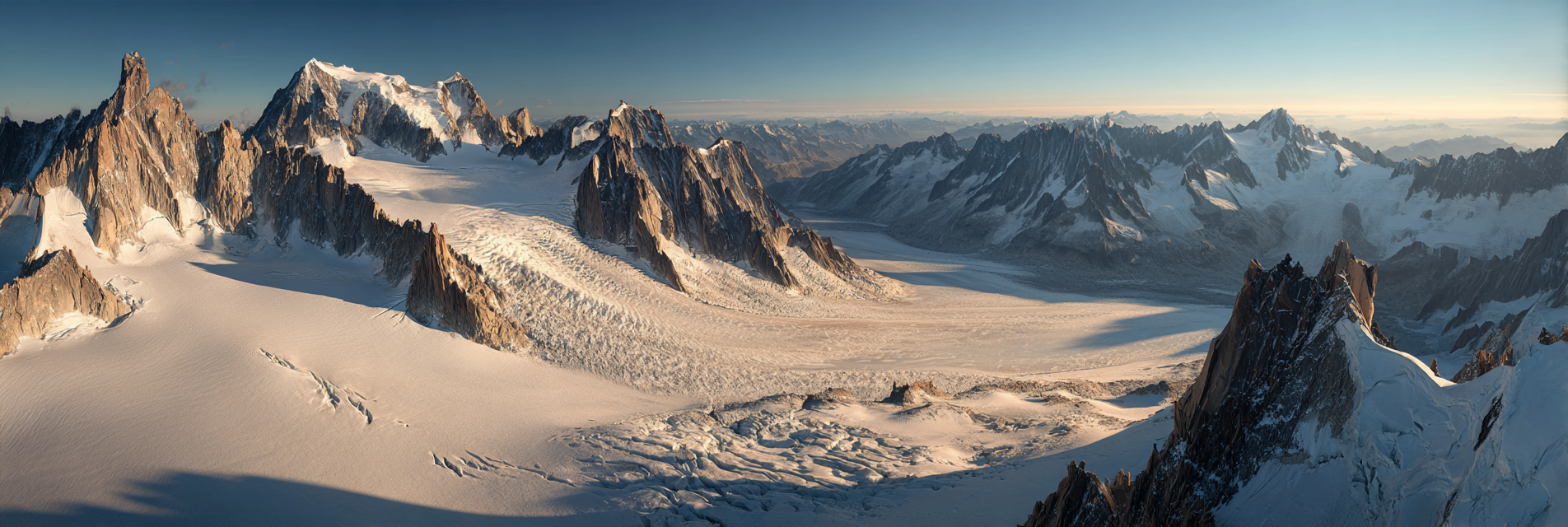 Winter Schneebedeckte Gipfel Mit Gletschern In Der Alpenlandschaft | Winterlandschaften | Landschaften