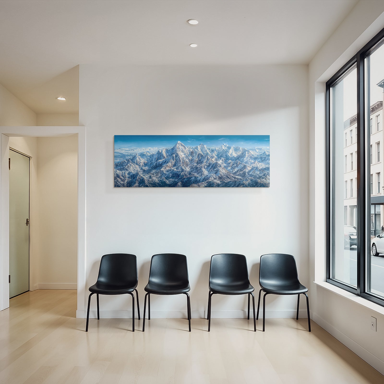 Winter Snow-capped Peaks Mountain Landscape Painting Digital Art