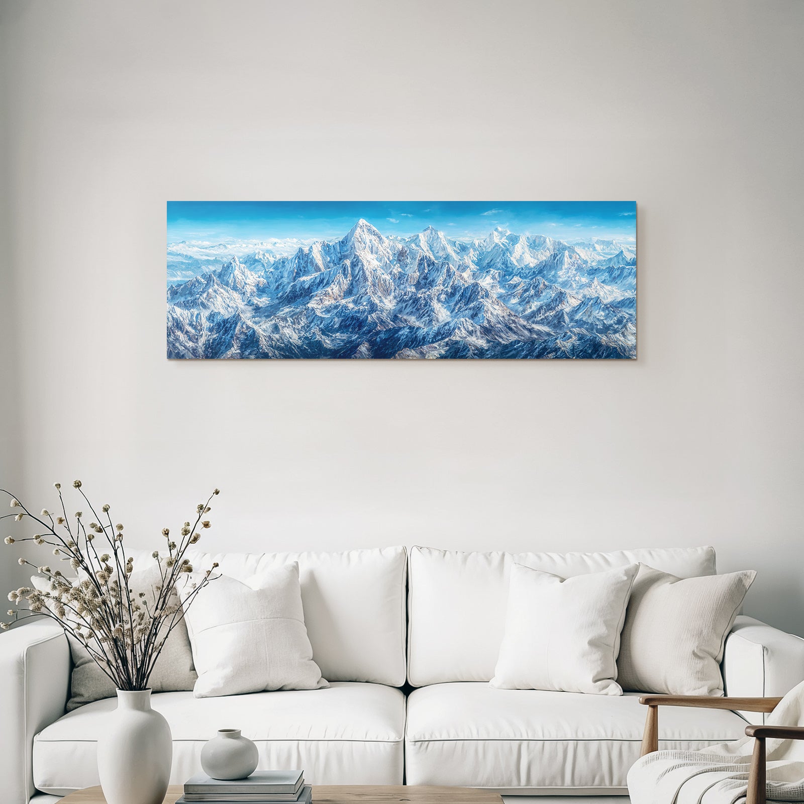Winter Snow-capped Peaks Mountain Landscape Painting Digital Art