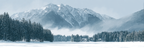 Winter Winterlandschaft Mit Verschneiten Bergen Und Evergreen Bäumen | Winterlandschaften | Landschaften