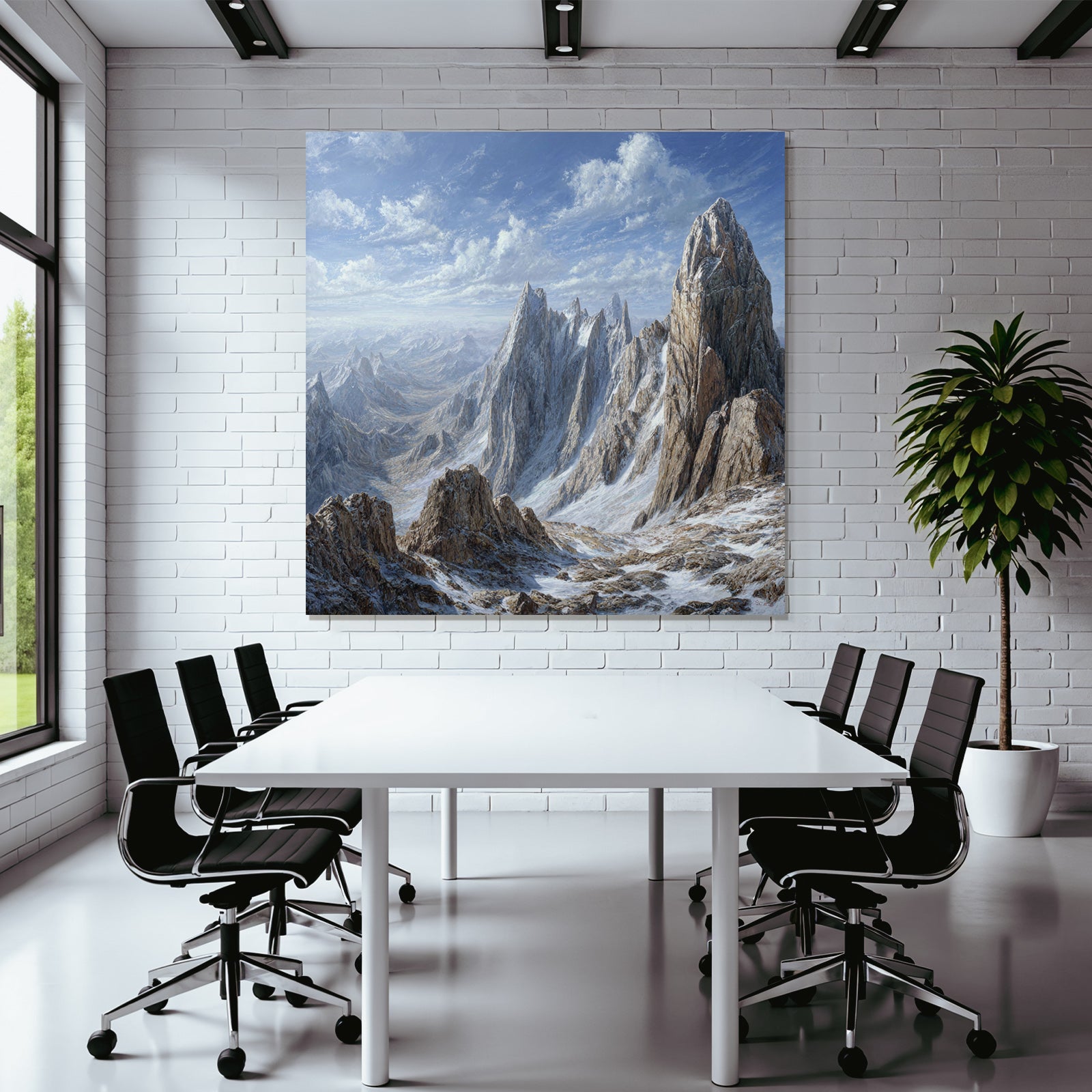 Winter Dramatic Landscape With Mountains Under Blue Sky