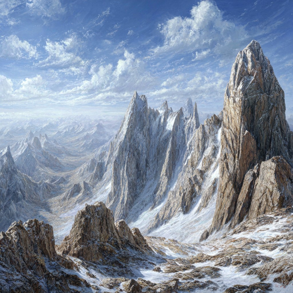 Winter Dramatische Landschaft Mit Bergen Unter Blaüm Himmel | Winterlandschaften | Landschaften