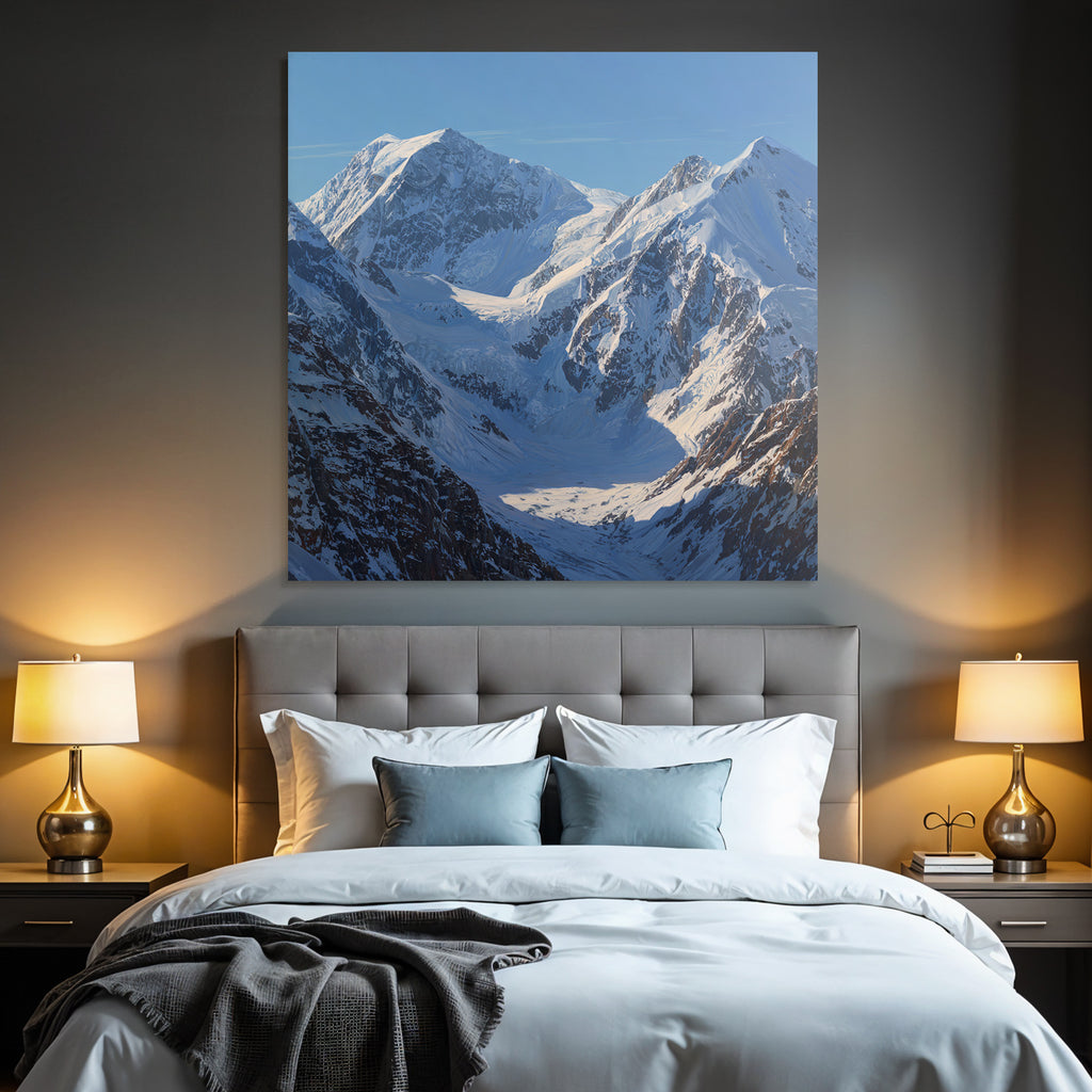 Winter Snow-capped Mountains Glacial Valley Natural Beauty