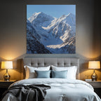 Winter Snow-capped Mountains Glacial Valley Natural Beauty