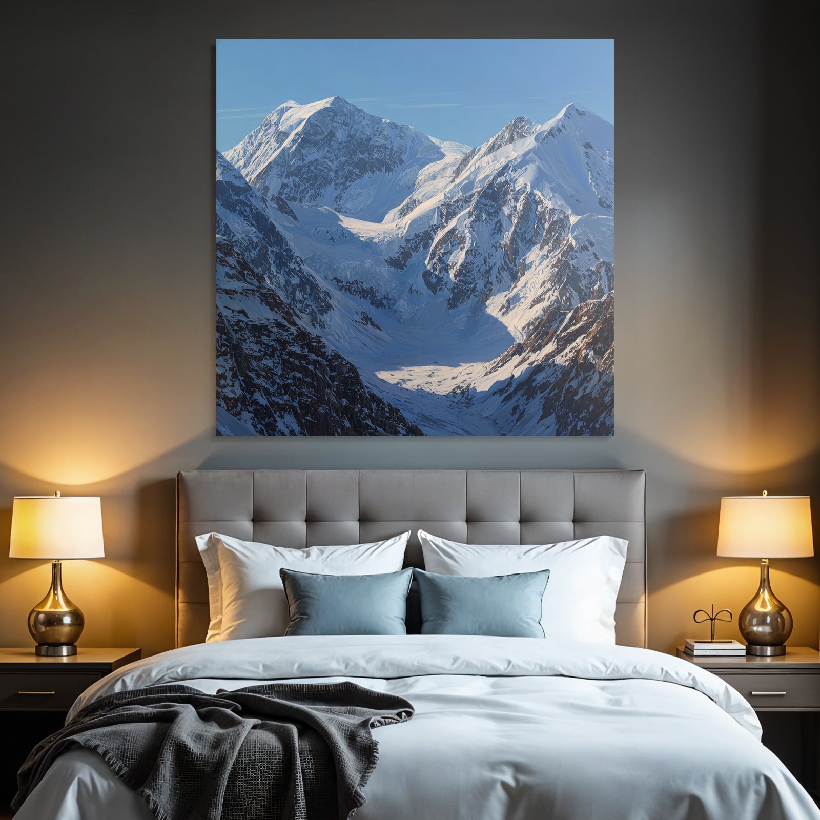 Winter Snow-capped Mountains Glacial Valley Natural Beauty