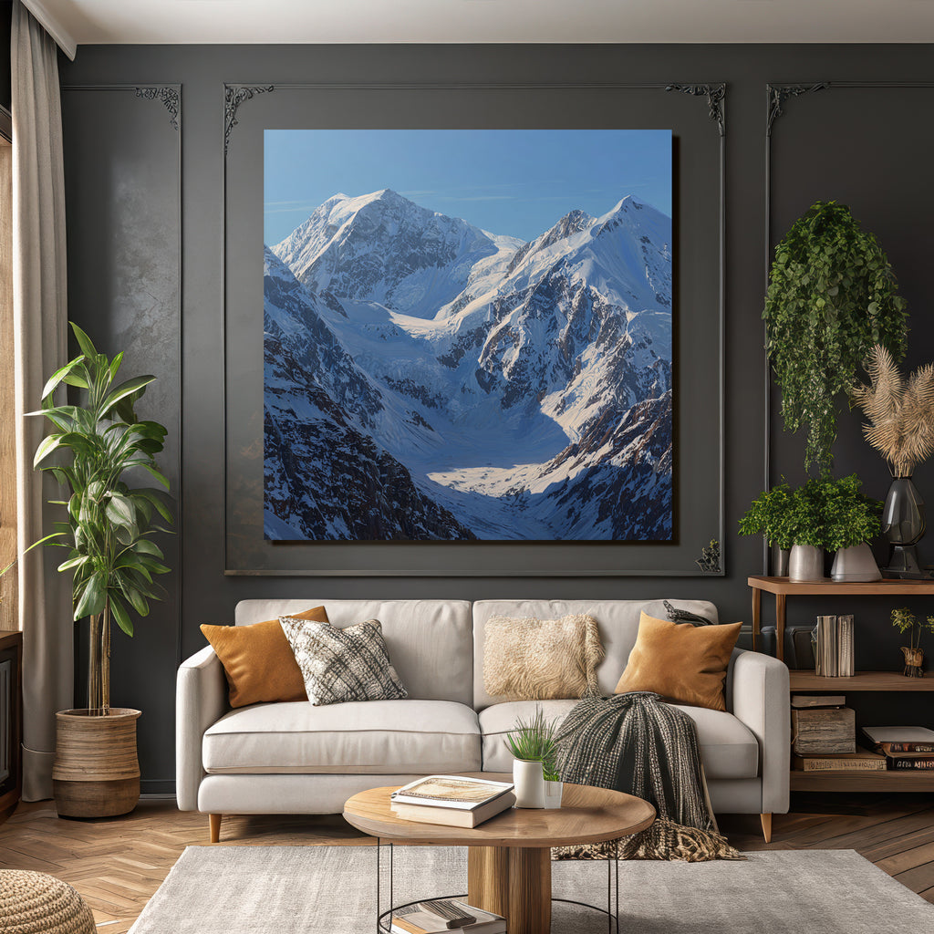 Winter Snow-capped Mountains Glacial Valley Natural Beauty