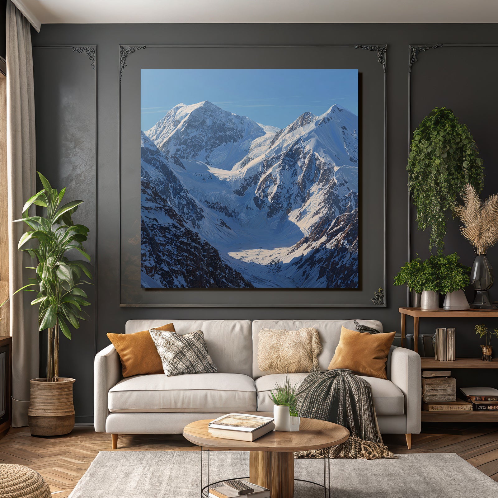 Winter Snow-capped Mountains Glacial Valley Natural Beauty