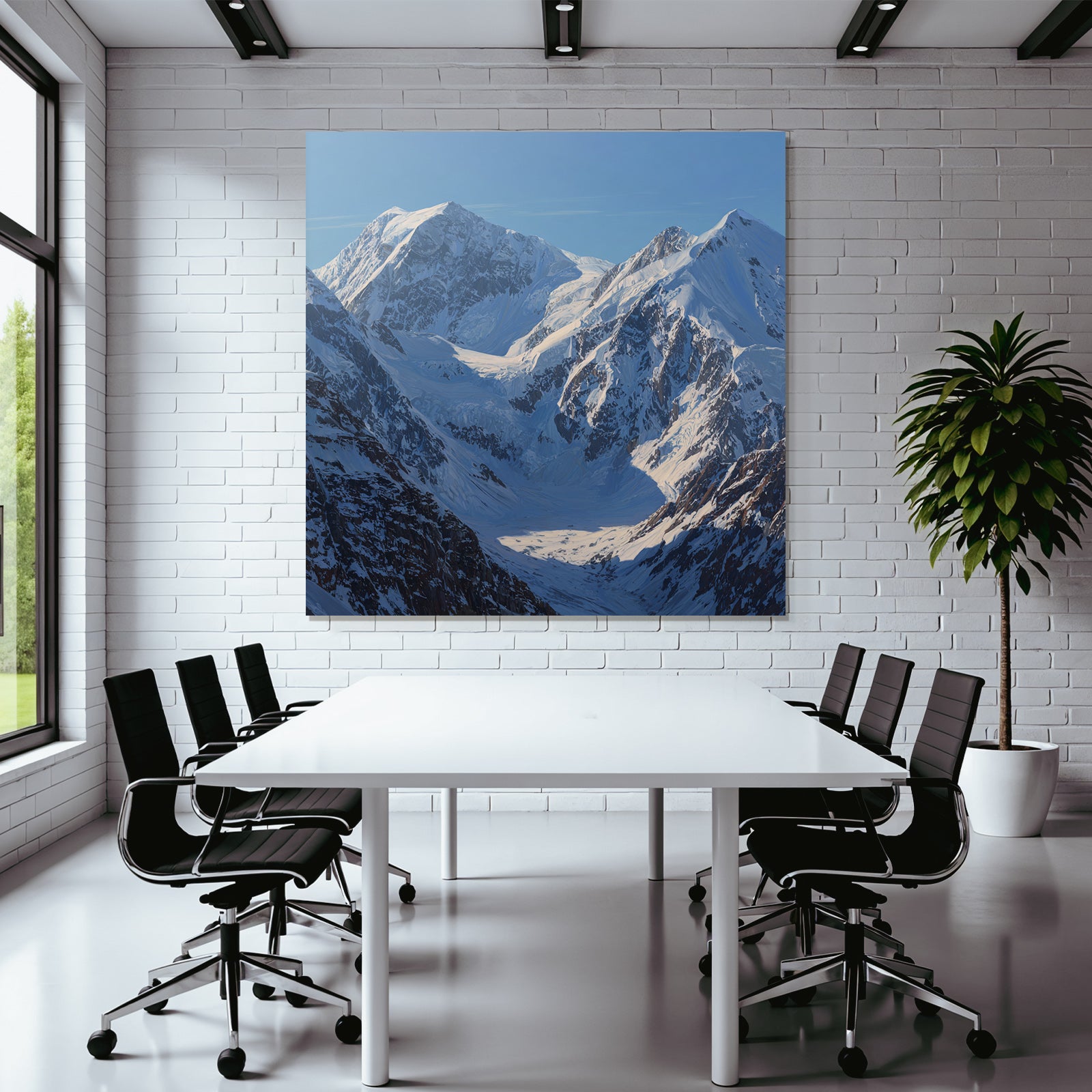 Winter Snow-capped Mountains Glacial Valley Natural Beauty