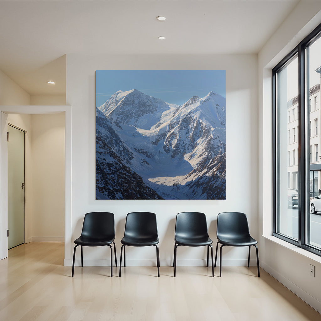 Winter Snow-capped Mountains Glacial Valley Natural Beauty