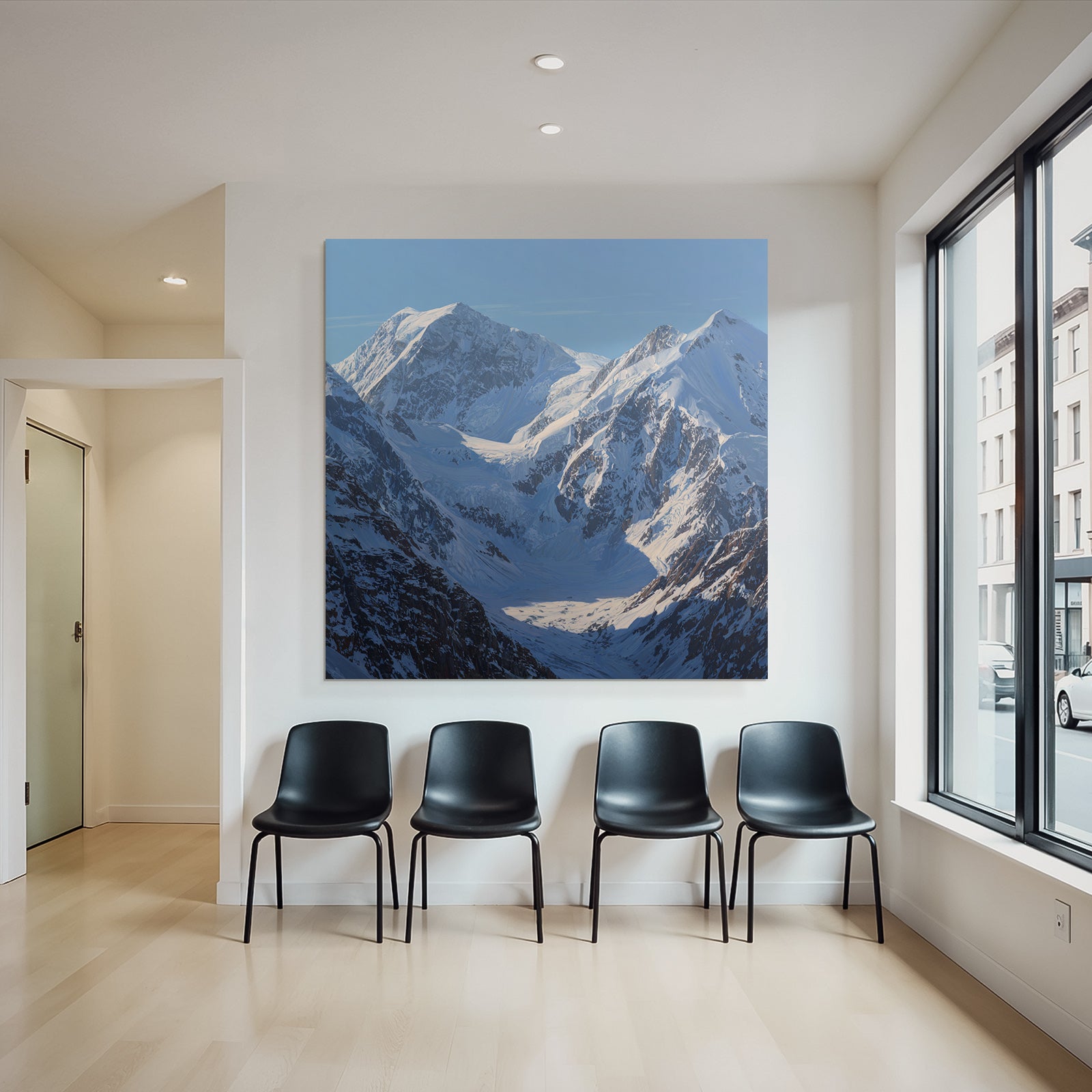 Winter Snow-capped Mountains Glacial Valley Natural Beauty