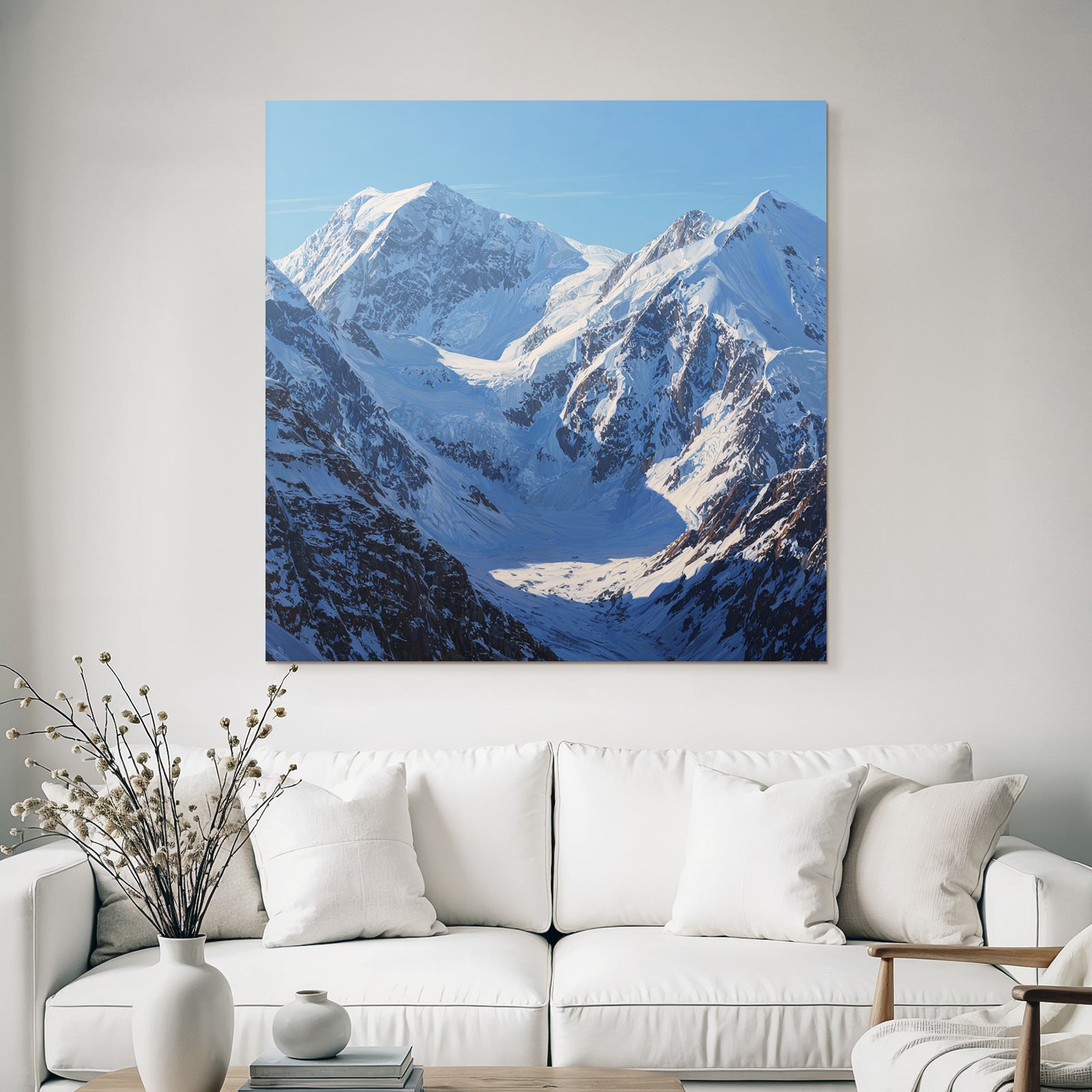 Winter Snow-capped Mountains Glacial Valley Natural Beauty