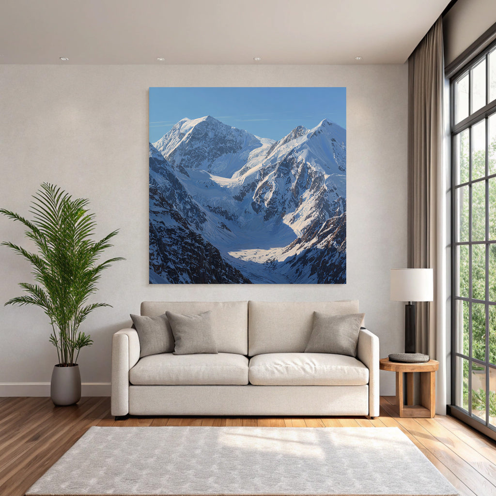 Winter Snow-capped Mountains Glacial Valley Natural Beauty