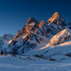 Winter Schneebedeckte Berge Im Sonnenuntergang | Winterlandschaften | Landschaften