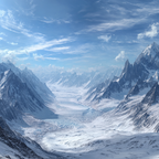 Winter Schneebedeckte Berglandschaft Und Gletscher Mit Blaüm Himmel | Winterlandschaften | Landschaften