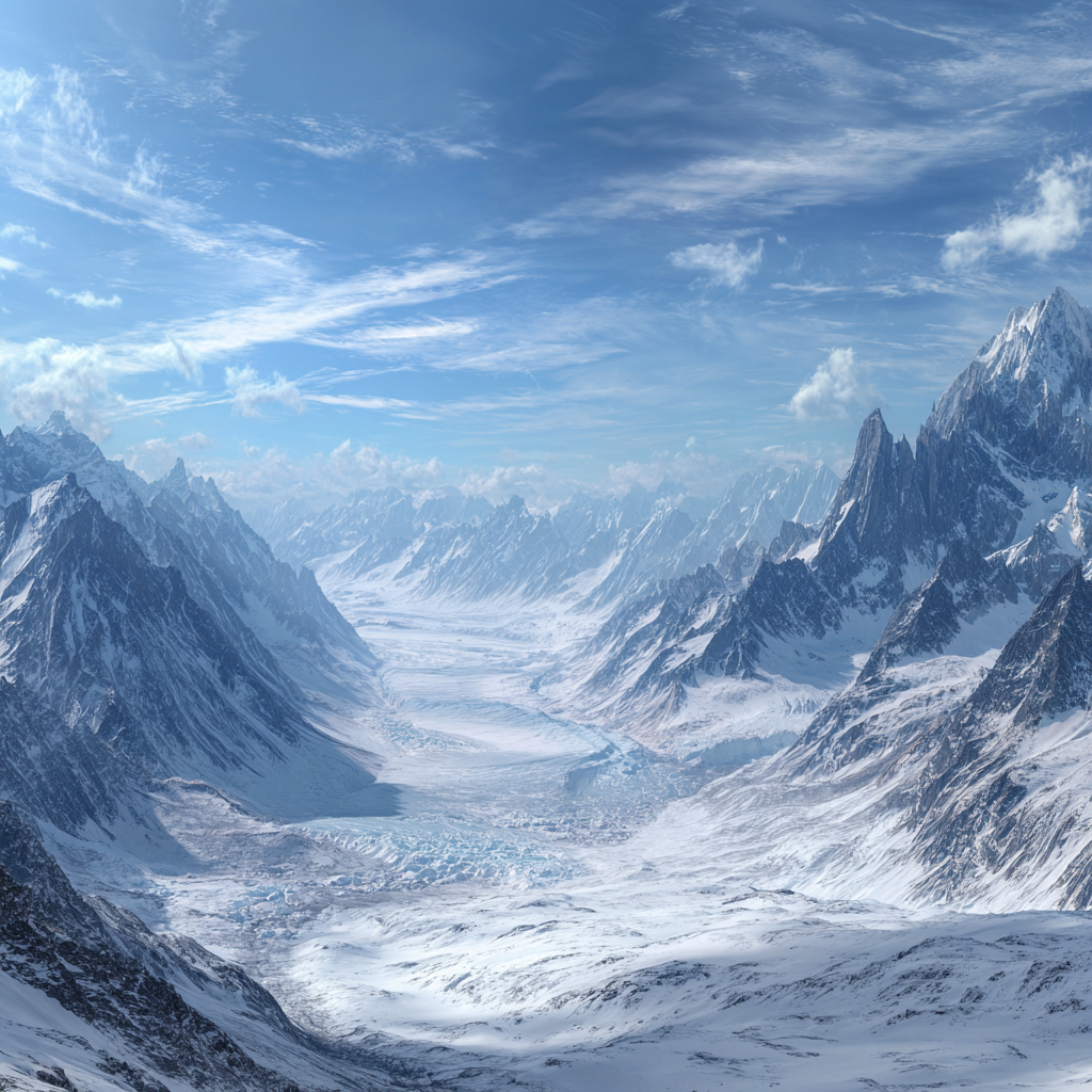 Winter Schneebedeckte Berglandschaft Und Gletscher Mit Blaüm Himmel | Winterlandschaften | Landschaften