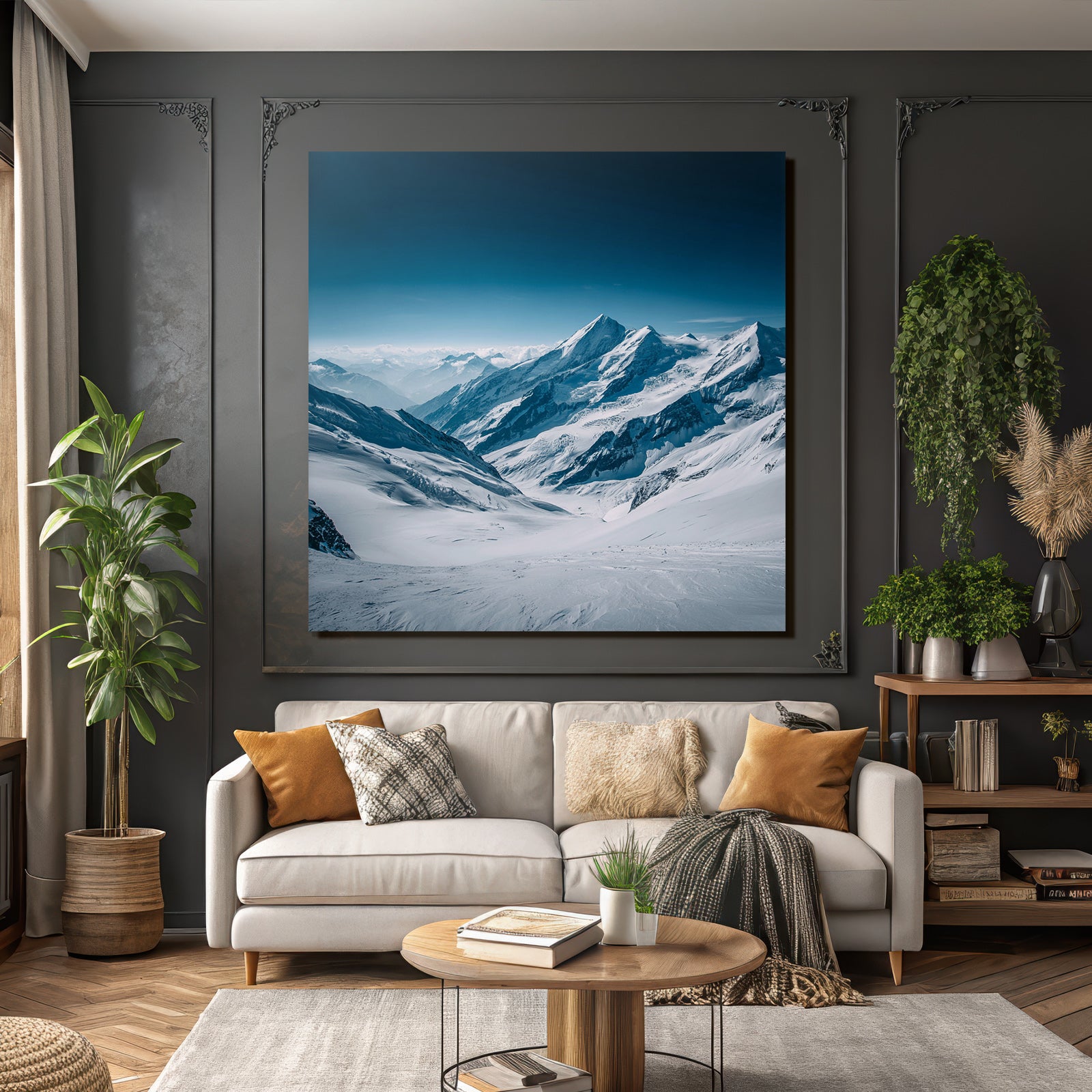 Winter Snow-covered Mountain Landscape Winter View Masterpiece