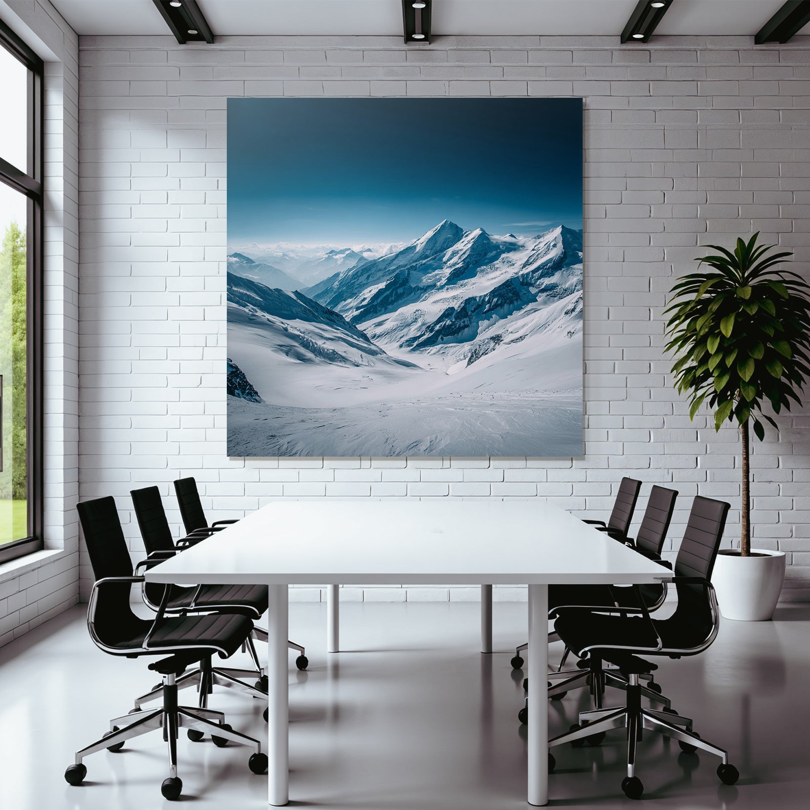 Winter Snow-covered Mountain Landscape Winter View Masterpiece