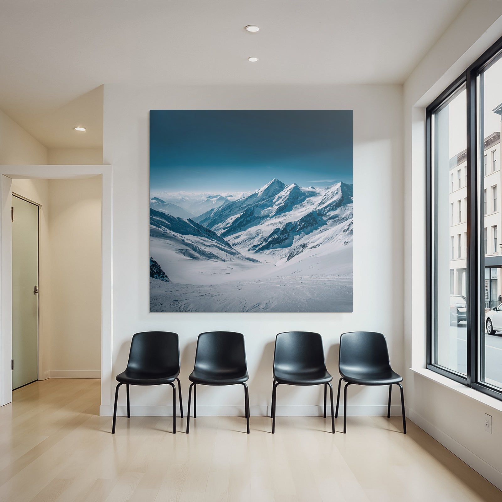 Winter Snow-covered Mountain Landscape Winter View Masterpiece