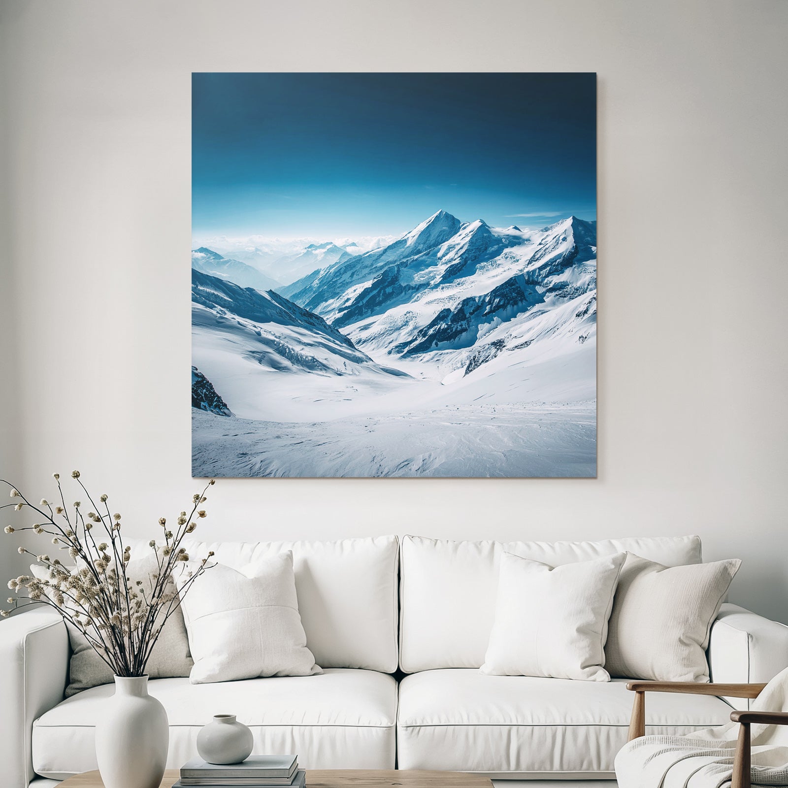 Winter Snow-covered Mountain Landscape Winter View Masterpiece