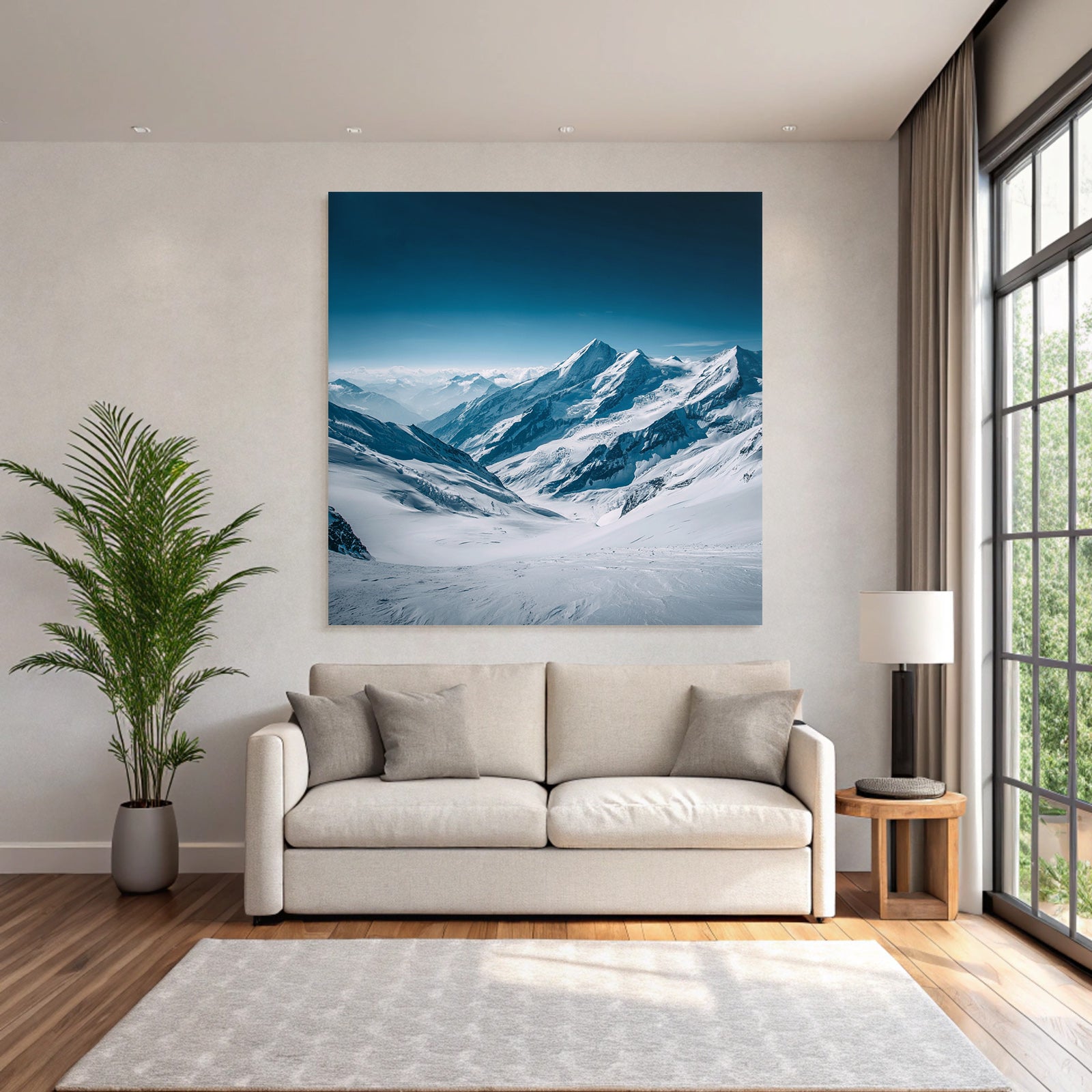 Winter Snow-covered Mountain Landscape Winter View Masterpiece