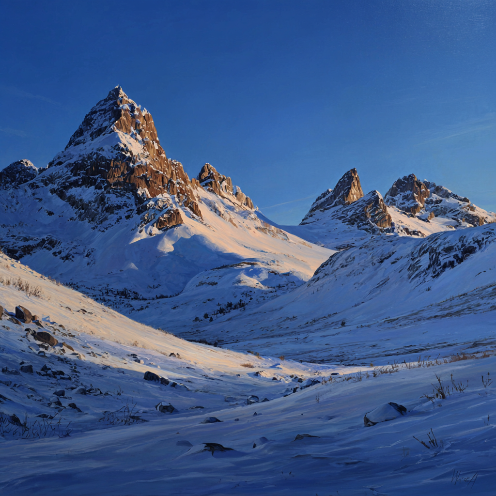Winter Schneebedeckte Berglanschaft Im Winter Unter Einem Clears Blaün Himmel | Winterlandschaften | Landschaften